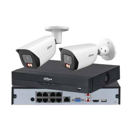 Dahua 2 x 6MP Smart Dual-Light fixed bullet CCTV kit in white with 8-channel  PoE AI NVR, Australia