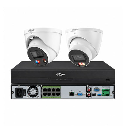 Dahua 2 x 6MP CCTV kit with white TiOC 3.0 and Smart Dual-Light cameras and 8-channel AcuPick NVR5208 AI NVR, 24/7 full colour, Australia