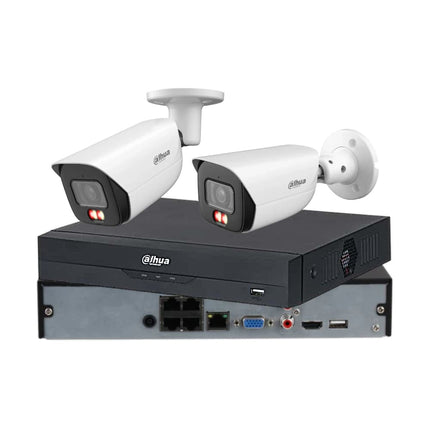 Dahua 2 × 8MP 4K Full-Colour Smart Dual-Light Bullet CCTV Kit — 4CH, 8CH or AcuPick AI NVR