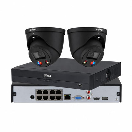 Dahua 2 × 8MP 4K TiOC 3.0 Active-Deterrence CCTV Kit — 4CH, 8CH or AcuPick AI NVR