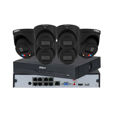 Dahua 6 x 6MP Turret Security Camera Kit: 2 TiOC & 4 IR + 8CH AI NVR