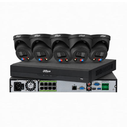 Dahua 6 x 6MP TiOC 3.0 active-deterrence CCTV kit in black with 8-channel AcuPick NVR5208 AI NVR, Australia