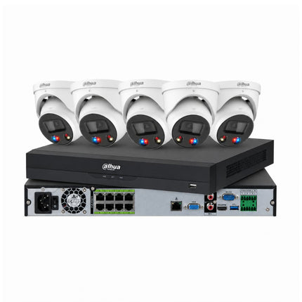 Dahua 6 x 6MP TiOC 3.0 active-deterrence CCTV kit in white with 8-channel AcuPick NVR5208 AI NVR, Australia