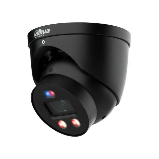 Dahua 8MP 4K TiOC Pro Black Turret Camera with AcuPick and Active Deterrence IPC-HDW3849H-AS-PV-PRO-ANZ-BLK