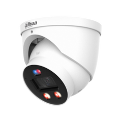 Dahua DH-IPC-HDW3849H-AS-PV-PRO-ANZ 8MP 4K TiOC PRO WizColor AcuPick active deterrence turret camera in white with F1.0 lens and 1/1.8 inch sensor for Australian outdoor CCTV