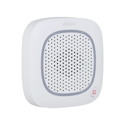 Dahua wireless siren installed on wall for alarm system