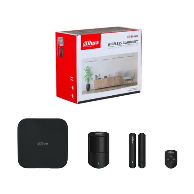 Dahua ARC3800H wireless alarm kit black with WiFi and 4G LTE backup, PIR motion sensor and smart app control
