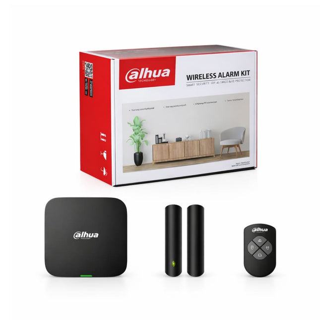 Dahua ARC3800H wireless alarm kit black with WiFi and 4G LTE backup, PIR motion sensor and smart app control