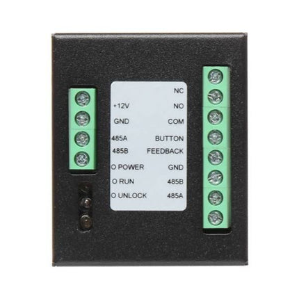 Side angled view of the Dahua DEE1010B-S2 RS-485 expansion module showcasing its compact design and modular casing for security installations.