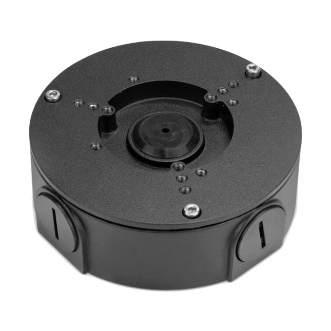 Dahua DH-AC-PFA130-E-B waterproof black aluminum junction box for CCTV dome and eyeball cameras.