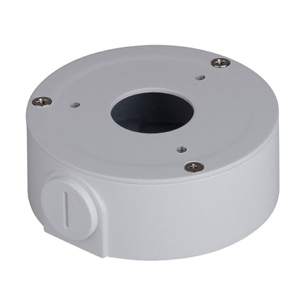 Dahua DH-AC-PFA134 white aluminum water-proof junction box for CCTV dome and eyeball cameras.
