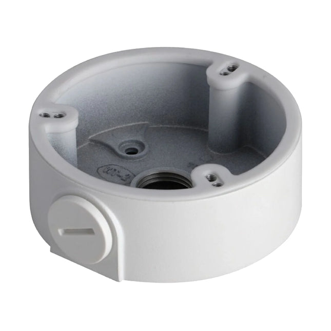 Dahua DH-AC-PFA135 waterproof white aluminum junction box for CCTV security camera mounting.