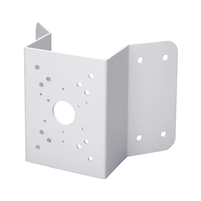 Dahua DH-AC-PFA151 white heavy-duty aluminum corner mount bracket for CCTV security cameras.