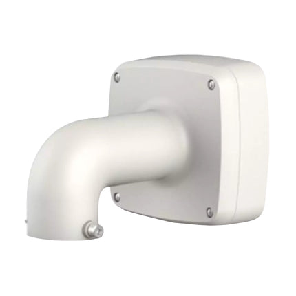 Dahua DH-AC-PFB302S white heavy-duty wall mount bracket with integrated IP66 junction box for PTZ security cameras.