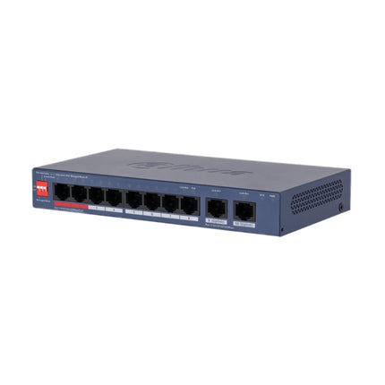 Dahua DH-CS4010-8GT-110-V2 10-port cloud-managed Gigabit PoE switch with eight PoE ports and two Gigabit RJ45 uplinks