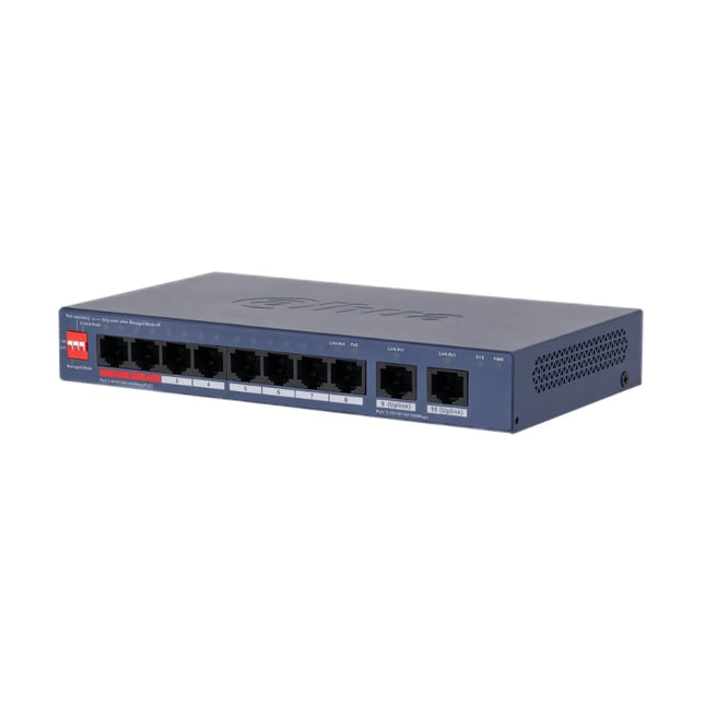 Dahua DH-CS4010-8GT-110-V2 10-port cloud-managed Gigabit PoE switch with eight PoE ports and two Gigabit RJ45 uplinks