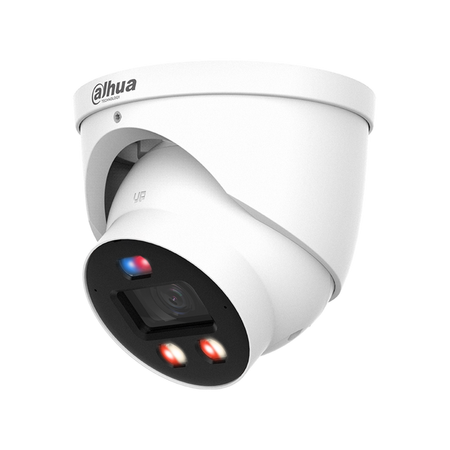Dahua DH-IPC-HDW3649H-AS-PV-PRO-ANZ 6MP TiOC PRO WizColor AcuPick active deterrence turret camera in white with F1.0 lens and 1/1.8 inch sensor for Australian outdoor CCTV