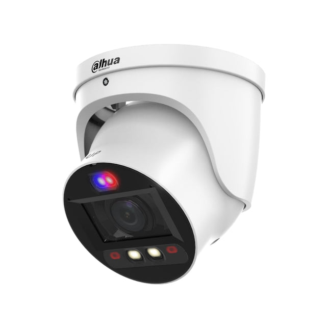 Dahua DH-IPC-HDW3849H-ZAS-PV-ANZ-S2 8MP 4K TiOC 3.0 motorised vari-focal AcuPick active deterrence turret camera in white with 2.7 to 13.5mm zoom lens and 50m IR for Australian outdoor CCTV
