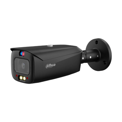 Dahua DH-IPC-HFW3549T1P-AS-PV-S3 5MP TiOC 2.0 WizSense full-colour bullet camera in black with built-in siren two-way audio IP67 weatherproof rating