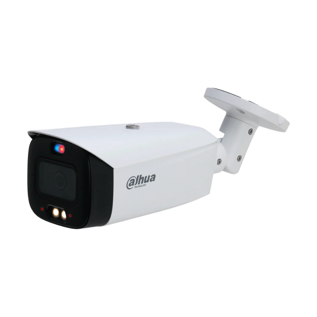 Dahua DH-IPC-HFW3549T1P-AS-PV-S3 5MP TiOC 2.0 full-colour active deterrence bullet camera in white with F1.0 lens 40m warm-light LED and red blue strobe for Australian outdoor CCTV