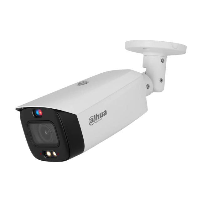 Dahua DH-IPC-HFW3849T1-ZAS-PV-ANZ-S2 8MP 4K TiOC 3.0 motorised vari-focal AcuPick active deterrence bullet camera in white with 2.7 to 13.5mm zoom lens 50m IR and integrated sun shield for Australian outdoor CCTV
