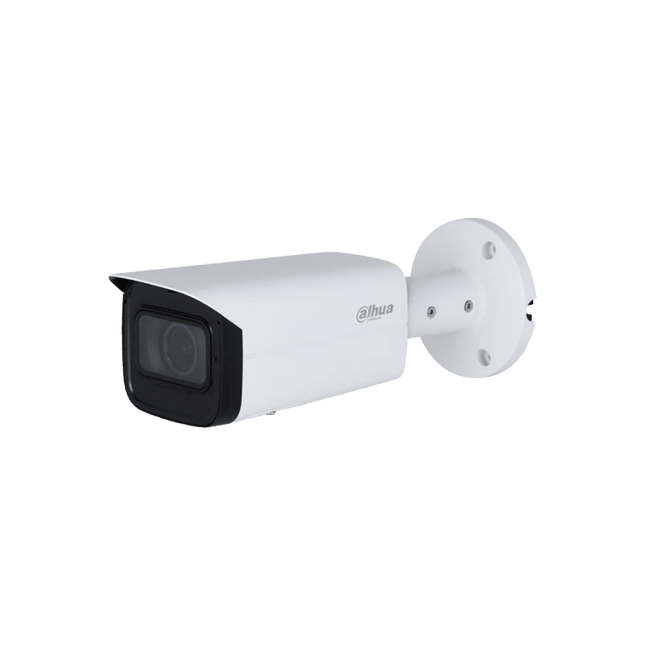 Dahua DH-IPC-HFW3866TP-ZAS-AUS 8MP 4K Starlight motorised vari-focal IR bullet camera in white with 2.7 to 13.5mm zoom lens and 60m IR illumination for silent Australian surveillance
