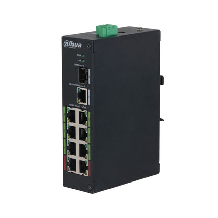 Dahua DH-LR2110-8ET-120-V2 8-Port ePoE Commercial Switch Front View Showing Ports