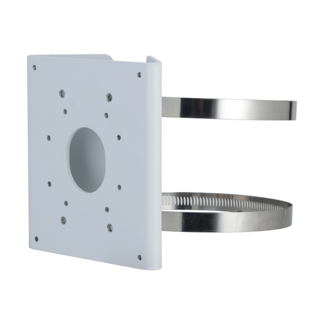 Dahua DH-PFA156 heavy-duty SECC steel pole mount bracket in white.