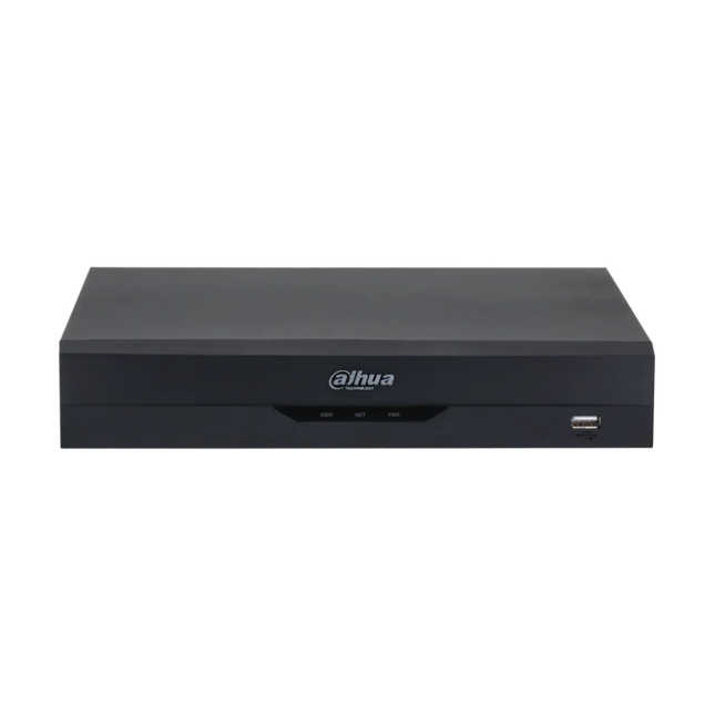 Dahua DH-XVR5104HS-I3-S3 4-channel Penta-brid WizSense XVR front view with status LEDs and brand badge