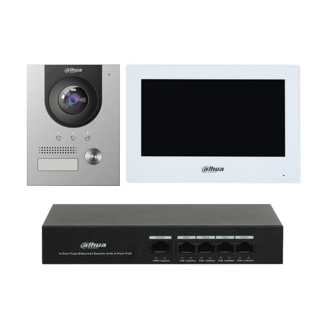 Dahua DHI-KTP01L-S IP video intercom kit with 7 inch monitor and villa door station