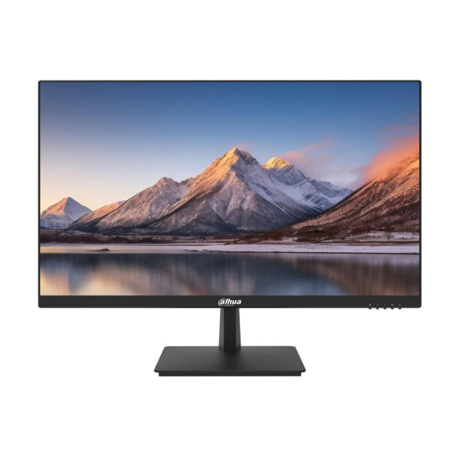 Dahua DHI-LM27-L200N 27 inch Full HD 100Hz CCTV monitor with narrow bezel and desktop stand.