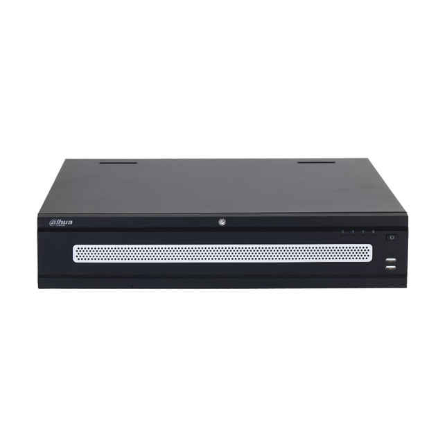 Dahua DHI-NVR608H-32-AI/ANZ 32-channel WizMind enterprise AI NVR 2U front view with drawer-style HDD bays and status LEDs