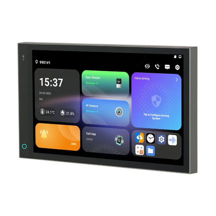 Dahua DHI-SCP3022A-B 7-inch Android 14 smart control panel, right-angle view