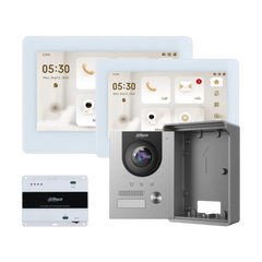 Dahua dual monitor video intercom kit with two indoor screens and door station