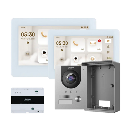 Dahua dual monitor video intercom kit with two indoor screens and door station