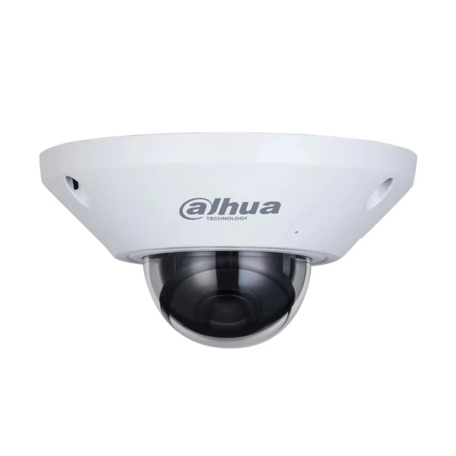 Front view of Dahua DH-IPC-EB5541P-AS showing 1.4mm ultra-wide panoramic fisheye lens and built-in microphone