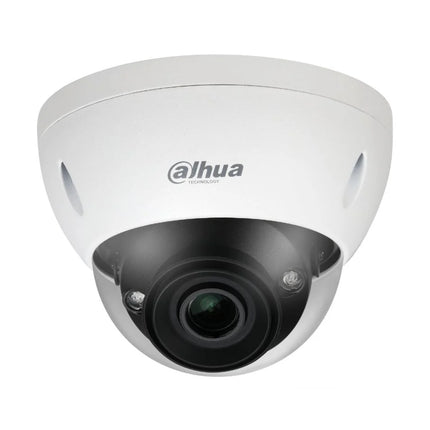 Close-up under the dome cover showing Dahua DH-IPC-HDBW5442EP-ZE-2712 2.7-12mm motorised zoom lens and IR LEDs