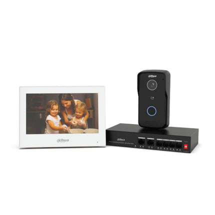Dahua KTP03W-S2 IP video intercom kit with white 7 inch indoor monitor and door station