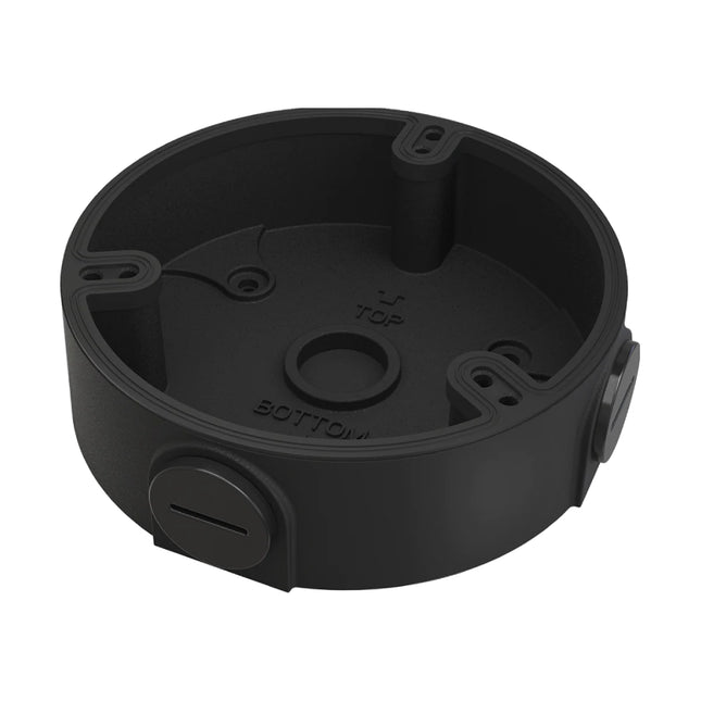 Dahua PFA136 waterproof aluminum junction box in black finishes for dome security cameras.