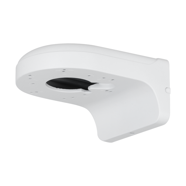 Side view of the Dahua PFB2203W white aluminum wall mount bracket for dome cameras.