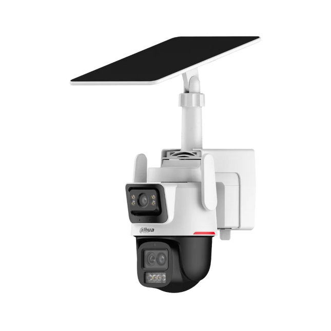 Dahua PTS2649C-3E3Z-4GB20 2649 series 4G LTE camera with included 8W solar panel and 65Wh battery — complete off-grid surveillance bundle for Australian rural and remote properties