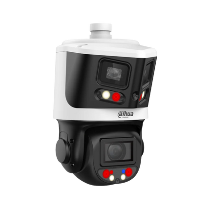 Dahua SDT3E410-8P-MB-A-PV1 TiOC active-deterrence X-Spans PTZ camera pole-mounted for Australian outdoor carpark with face detection and red blue strobe
