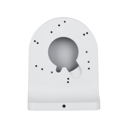 Internal view of PFB2203W bracket showing integrated junction box for hidden cable management.