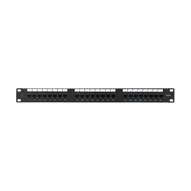 Datamaster® Cat6 24-Port Patch Panel with Cable Management (1RU)