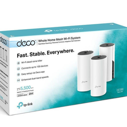 TP - Link Deco M4 (3 - pack) AC1200 Whole Home Mesh Wi - Fi System. ~370sqm Coverage, Up to 100 Devices, Parental Control - CCTV Guru