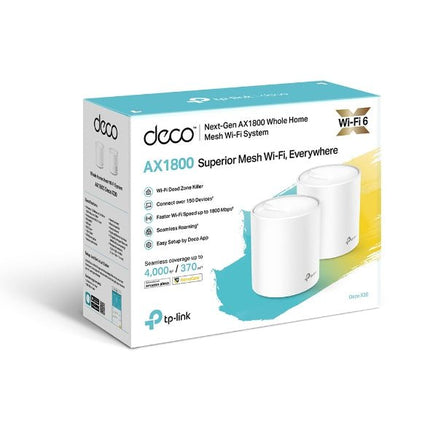 TP - Link Deco X20(2 - pack) AX1800 Whole Home Mesh Wi - Fi 6 System, Up To 370 sqm Coverage, WIFI6, 1201Mbps @ 5Ghz, 574Mbps @ 2.4 GHz OFDMA, MU - MIMO (WIFI - CCTV Guru