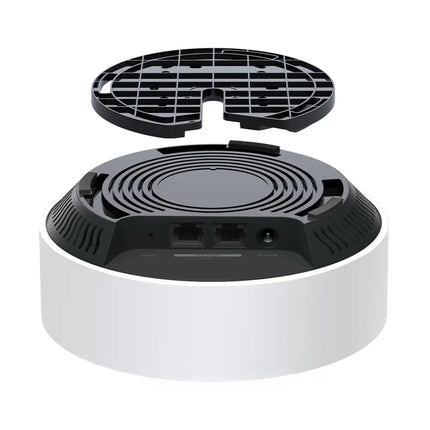 Bottom view of the TP-Link Deco X50-PoE router showing the multi-gigabit 2.5G port and Power over Ethernet connectivity.