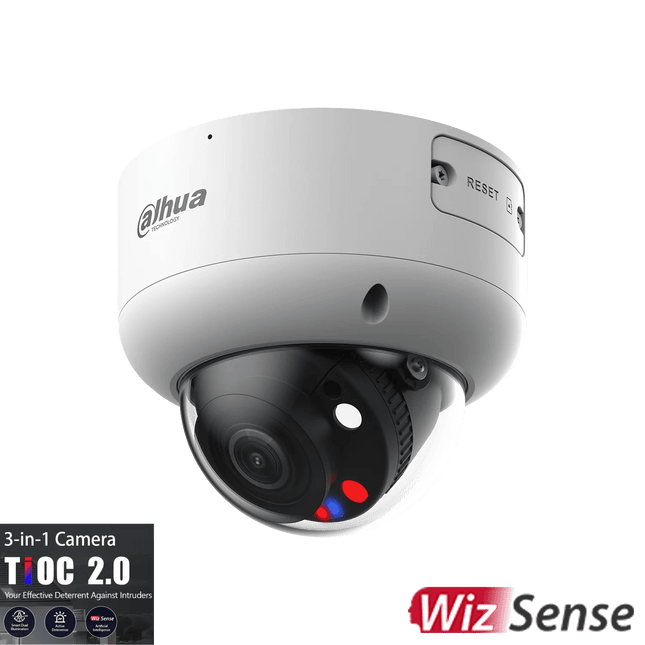 Dahua 5MP Smart Dual Illumination TIOC 2.0 Active Deterrence Active Deterrence Vari - focal Dome WizSense Network Camera DH - IPC - HDBW3549R1 - ZAS - PV - CCTV Guru