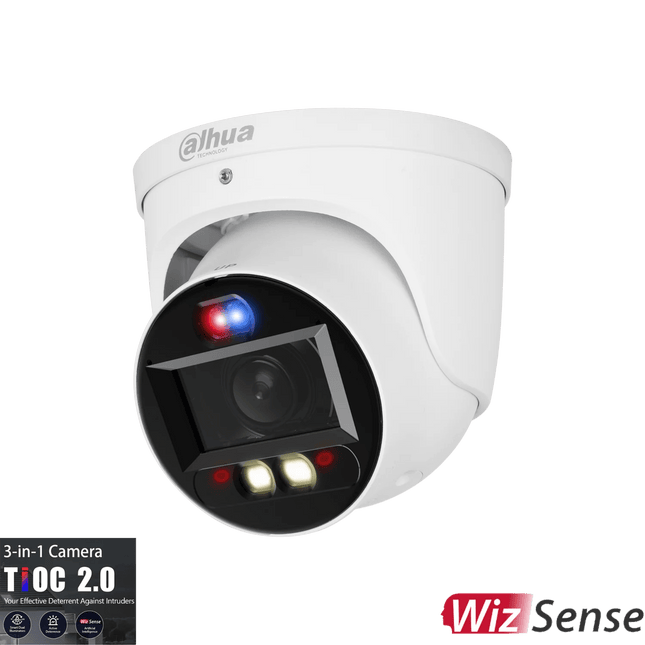 Dahua WizSense Series 8MP TiOC 2.0 Active Deterrence Eyeball Network Camera with 2.7 - 13.5mm Varifocal Lens, IP67 - DH - IPC - HDW3849H - ZAS - PV - ANZ - CCTV Guru
