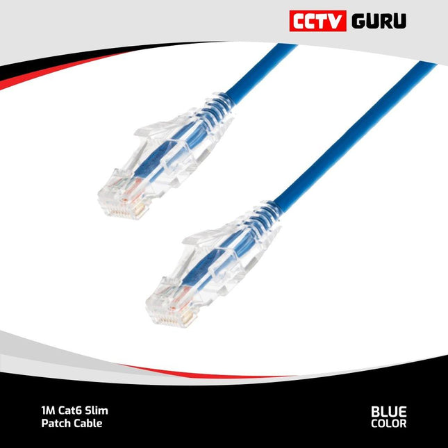 Dahua 1m CAT6 Ethernet Slim Patch Cord Cable, Blue - CCTV Guru